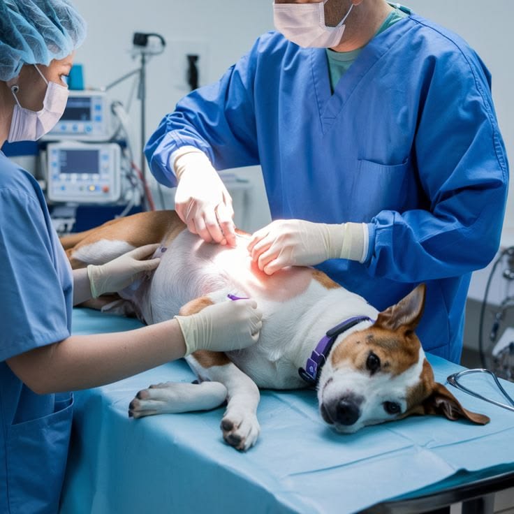 Pet surgery in a sterile operating theatre
