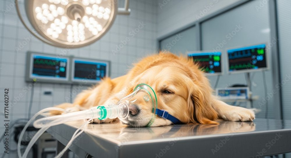 Cat receiving oxygen support in intensive care