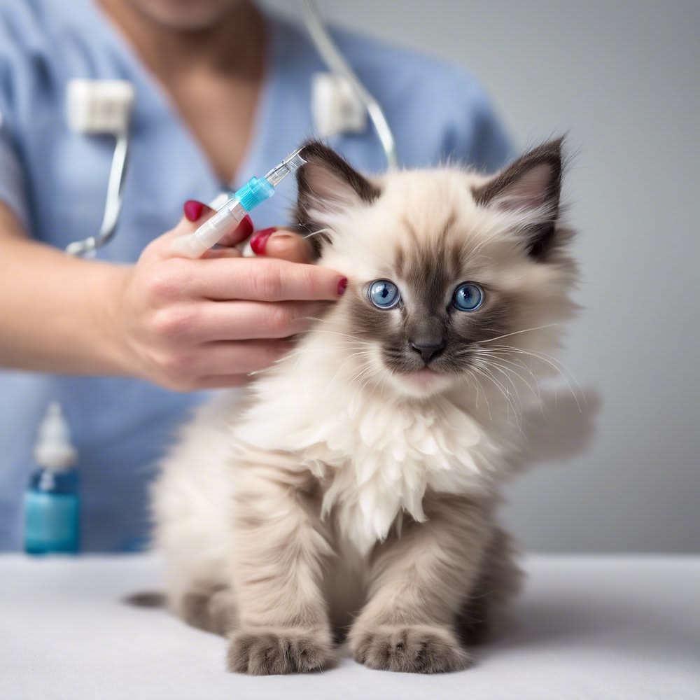 Cat resting comfortably after treatment