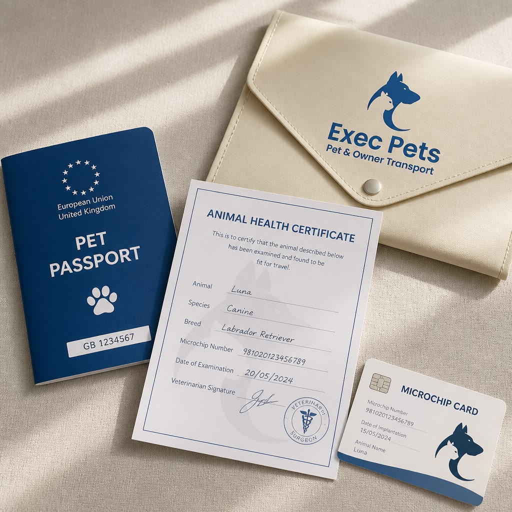 Pet health certificate for travel